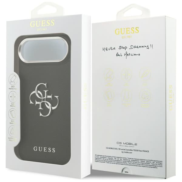 Guess Grained Big 4G Classic Logo cover til iPhone Air, sort