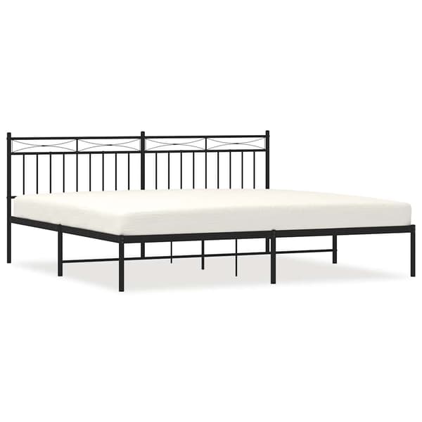 vidaXL metalsengestel med hovedgærde sort 193x203 cm