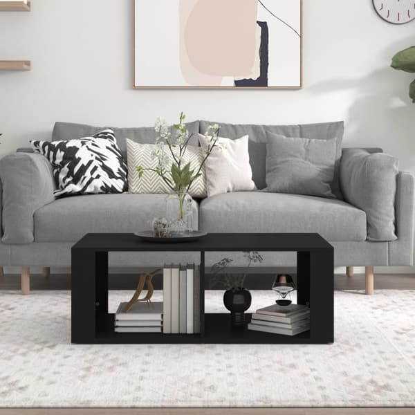 vidaXL sofabord, sort 100x50x36 cm, træbaseret materiale