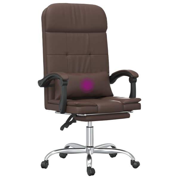 vidaXL Massagestol brun konstläder