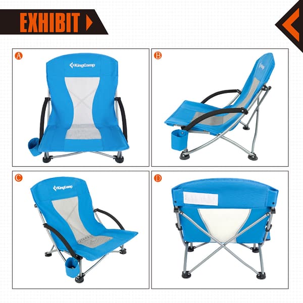 KING CAMP Deluxe foldbar campingstol blå