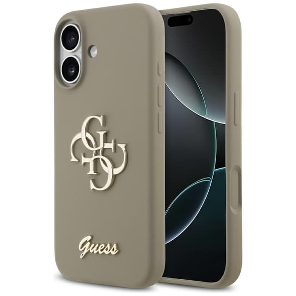 Guess Silikone Stort 4G Script Etui til iPhone 17 Brun