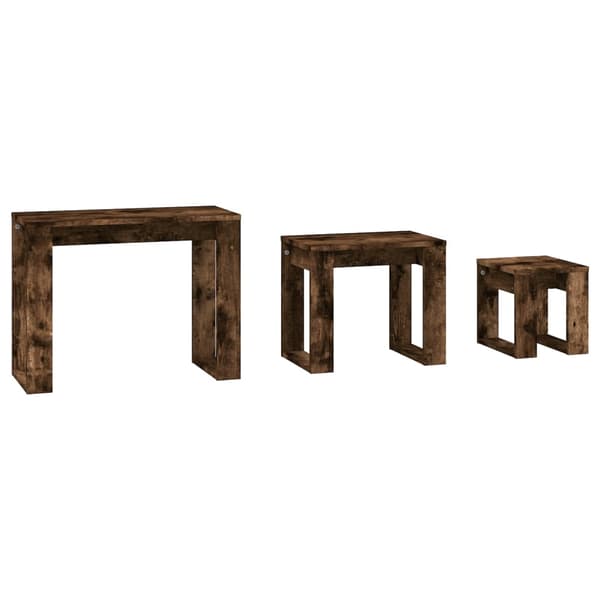 vidaXL 3-pack slitsbord rökt ek