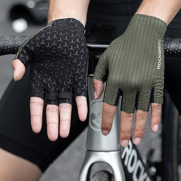 Åndbare fingerløse cykelhandsker størrelse M - grøn