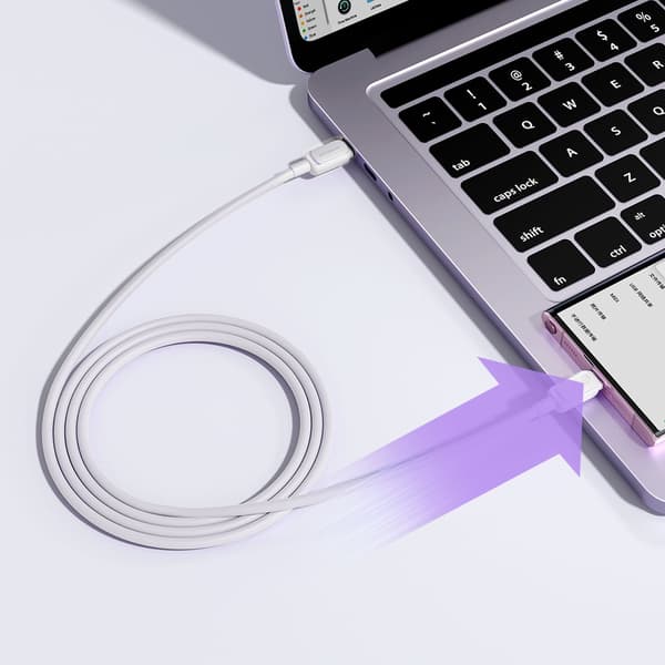 USB-C 60W 1.2m Latauskaapeli - Valkoinen