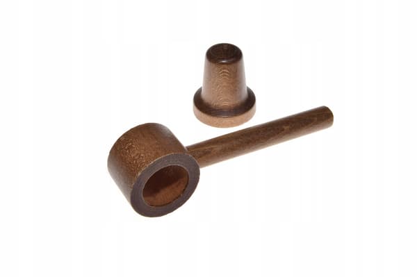Enkel träkonsol för gardinstång, diameter 28 mm, Ek, 2 st.