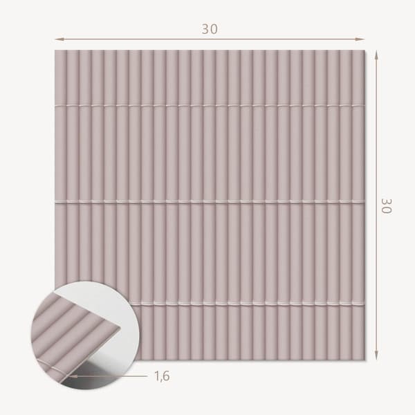 Selvklæbende vinylflisesæt med parallelle teksturstriber 9x30x30 cm