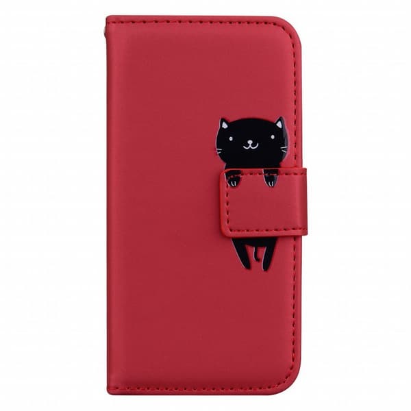 Pung-etui til Samsung Galaxy A52 / A52S, Kat, Rød