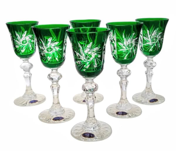 Smaragdkrystal likørglas 60ml Olive Grinder 6 stk.