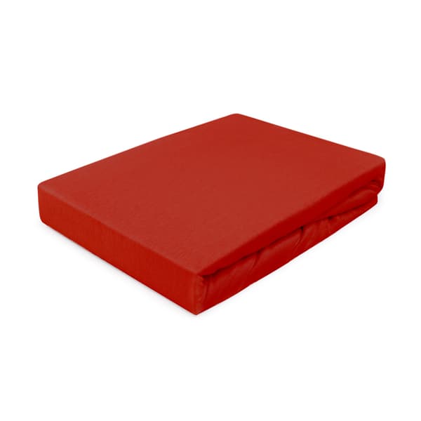 Dra-på-lakan 200x220 elastiskt JERSEY 100% BOMULL röd