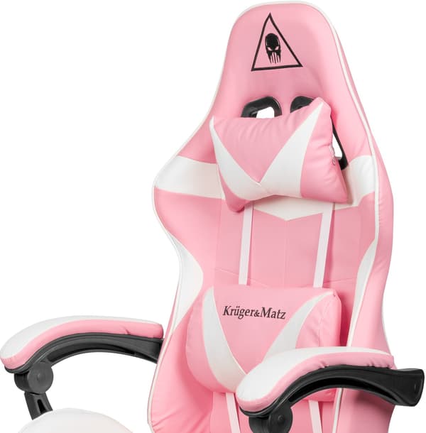 Kruger & Matz GX-150 Vit/Rosa Gamingstol