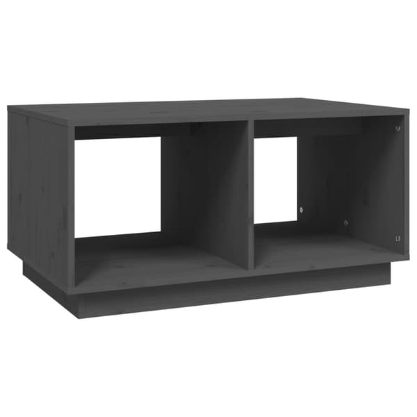 vidaXL Soffbord, grått, 80x50x40 cm, massivt furuträ
