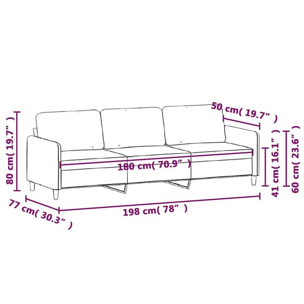 vidaXL 3-sitssoffa mörkgrön 180 cm klädd i sammet