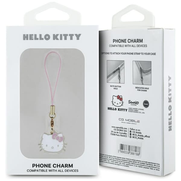Hello Kitty Charm Kitty Hörlursrem, Rosa
