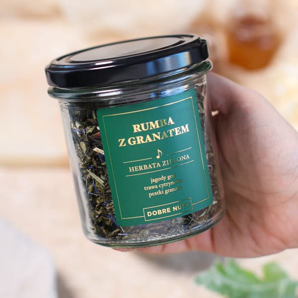 RUMBA MED GRANATÆBLE - GRØN TE - GODE NOTER 60G