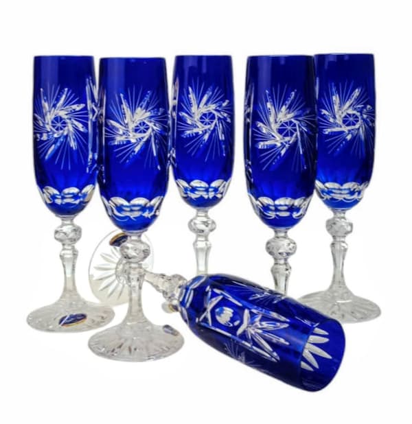 Champagneglas i koboltkristall 170ml Olive Grinder