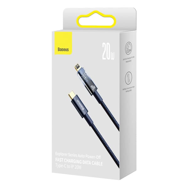 Explorer-sarjan USB-C-kaapeli iPhone Lightning 20W 1m Sininen