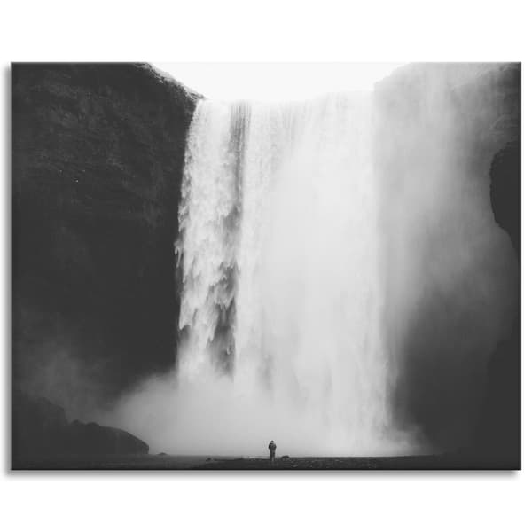 Canvastavla Svartvitt vattenfall 100x80 cm