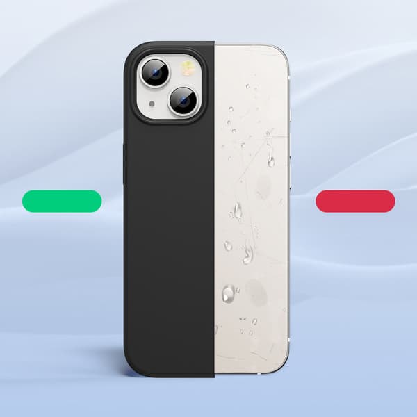 Fleksibelt gummi-silikone-cover til iPhone 13 mini, sort