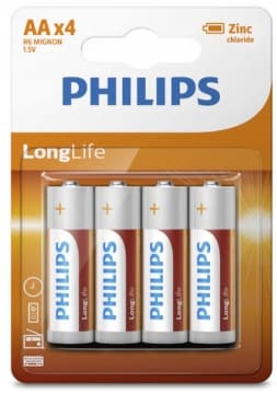 Philips LongLife AA-batterier, 4 stk.