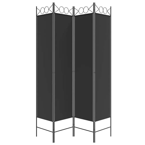 vidaXL 4-panels rumdeler, sort, 160x200 cm, stof
