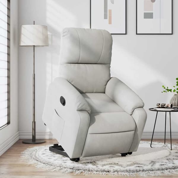 vidaXL Løft- og foldbar lænestol lysegrå mikrofiber