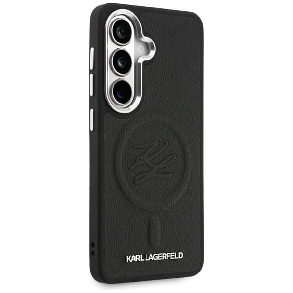 Karl Lagerfeld MagSafe-etui med prægede initialer til Samsung Galaxy S26, sort