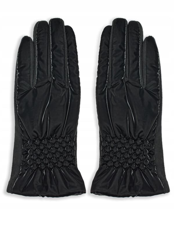 DAMHANDSKAR VINTER ELEGANTA HANDSKAR GLANSANDE svarta 24cm V030D