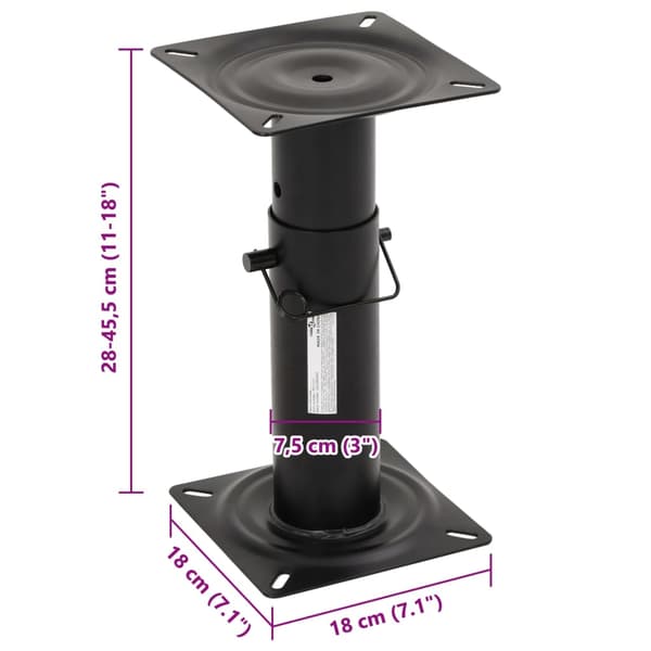 vidaXL Båtsitsbas justerbar 28-45,5 cm stål