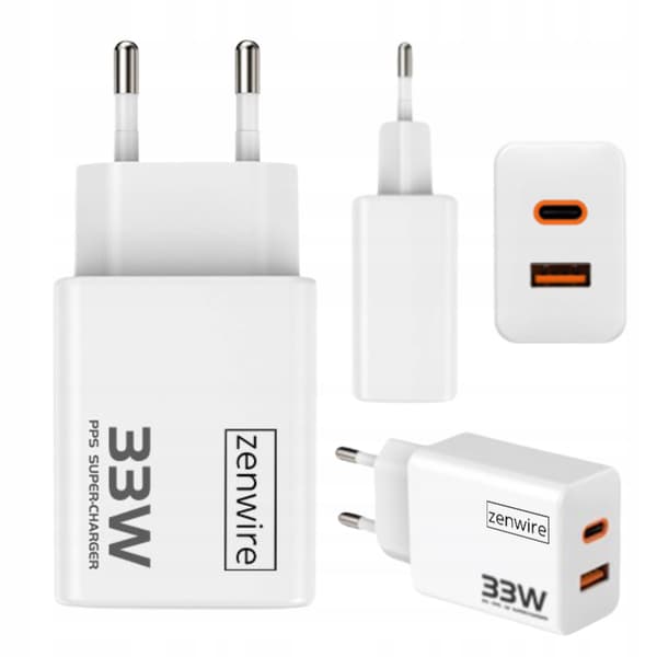 Hurtigoplader Cube GAN III 33W USB-C USB-A strømadapter til iPhone Samsung Zenwire YMS-618