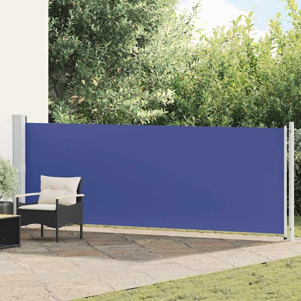 vidaXL Utfällbar sidomarkis för uteplats 140 x 600 cm blå