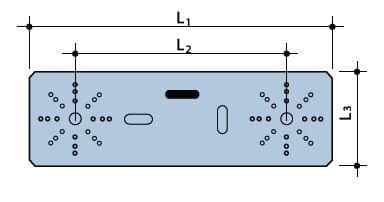 Platt batterimonteringsplatta + 6 skruvar