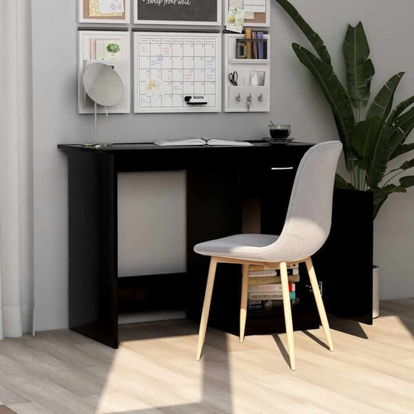 vidaXL skrivebord, sort, 100x50x76 cm, spånplade