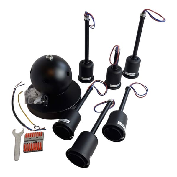 Industriel loftlampe 6xE27 metal sort loft