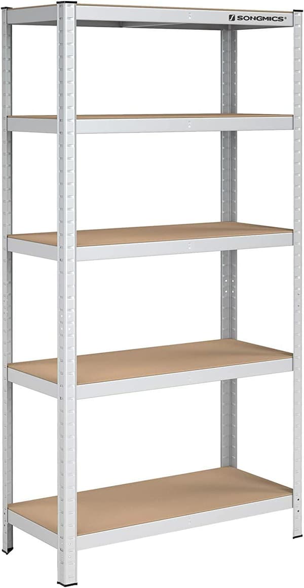 Silverfärgad förvaringshylla 180 cm