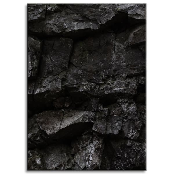 Lærredstryk Natur Sorte sten 50x70 cm