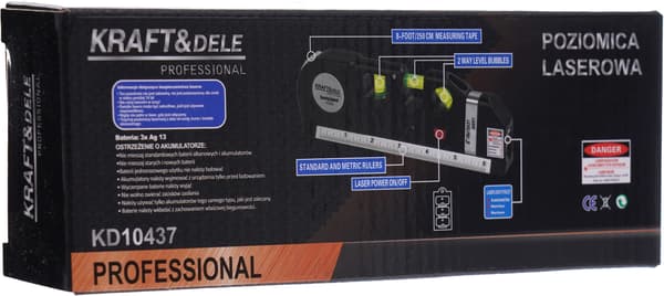 Laserniveau med mål 250 cm KD10437