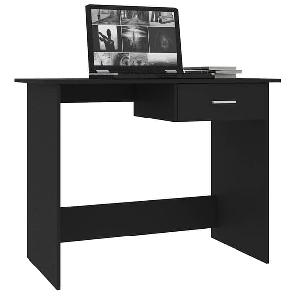 vidaXL skrivebord, sort, 100x50x76 cm, spånplade