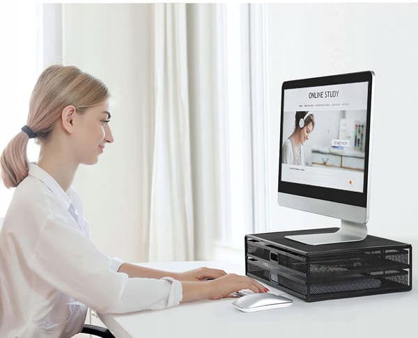Metalorganisator, elegant metalstativ til computerskærm