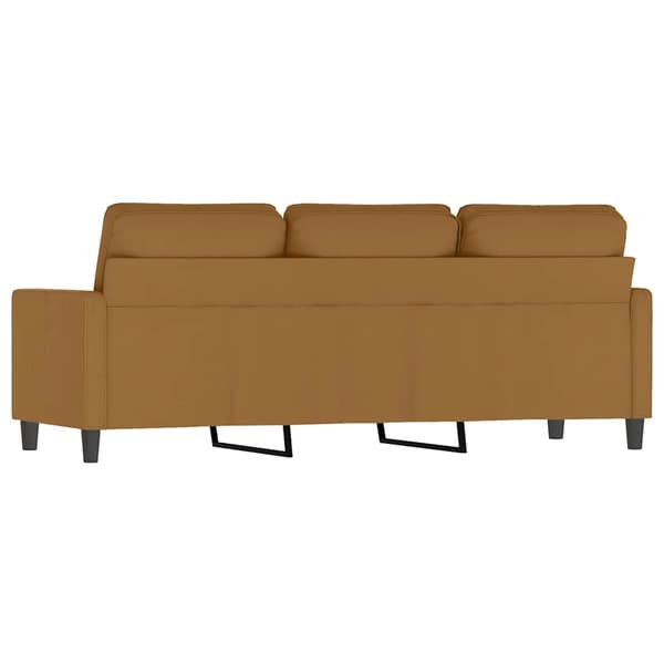 vidaXL 3-sitssoffa, brun, 180 cm, klädd i sammet