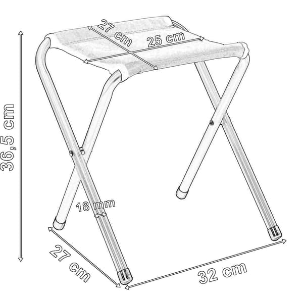TRAMP campingsæt, foldbart, 120x60 cm, sort træ