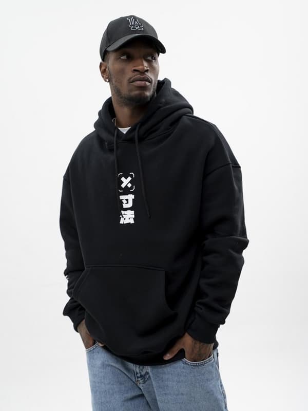 Techwear Oversize Point X Board -huppari, musta M