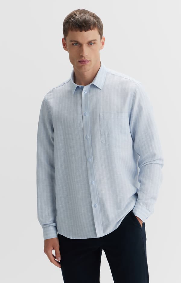 Stribet skjorte i regular fit L