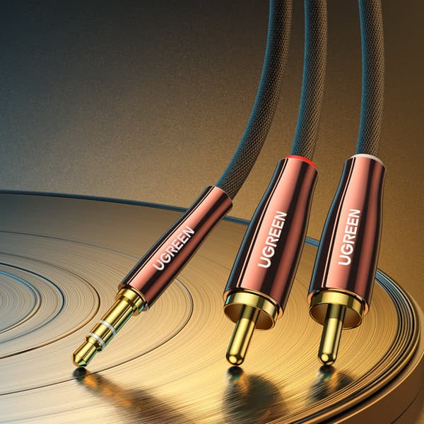 Kobberlydkabel 3,5 mm mini-jack - 2x RCA 2m