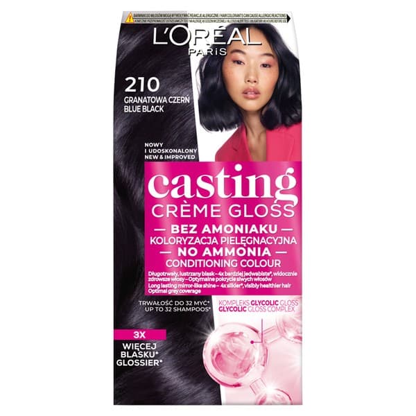 L'ORÉAL CASTING CREME GLOSS Hårfarve - 210 MARINEBLÅ SORT (48 ml, 72 ml, 60 ml)
