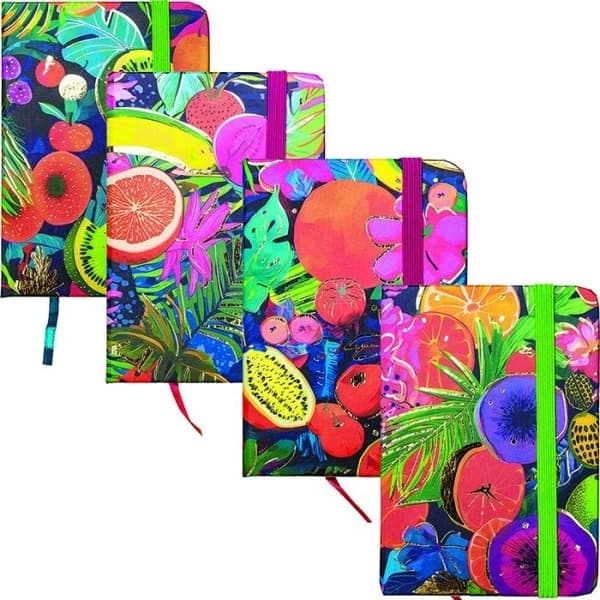 Notesbog A7/80K PU linje Fruits 81144 mix