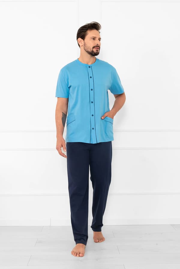Alcest herrpyjamas, kortärmade, långbyxor M