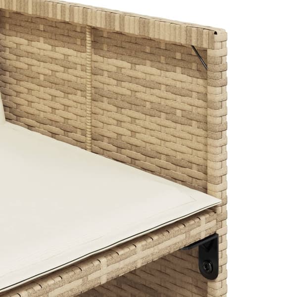 vidaXL Trädgårdsstolar med dynor, set om 4, beige, polyrotting