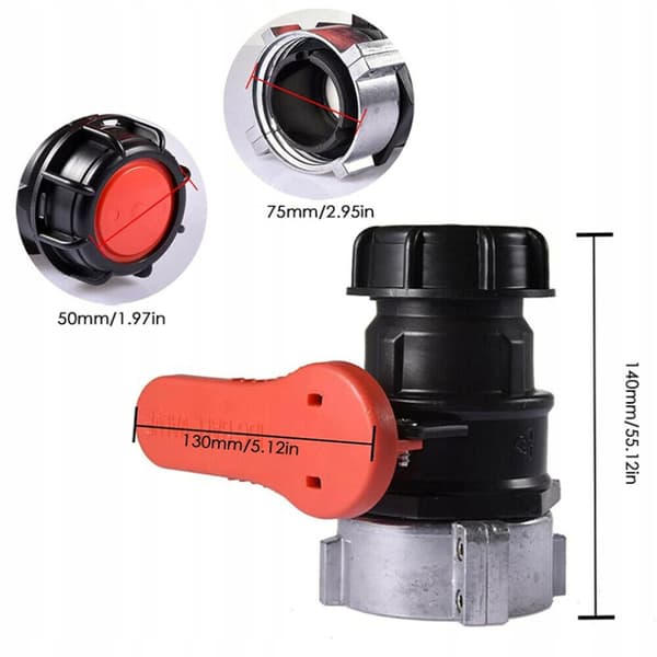 Universell kulventilsadapter för IBC-tunnventil 75mm DN50