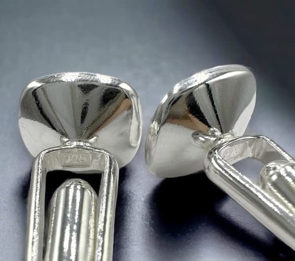 Silvermanschettknappar - Dam Herr Perfekt presentidé för man Hustru - Smaragd - Silver 925